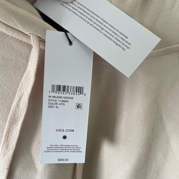 NWT UGG women Helene Hoodie sweatshirt cream neutral XL - Picture 13 of 13